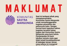 Namanya ‘Dicatut’, Komunitas Sastra Margonda Keluarkan Maklumat